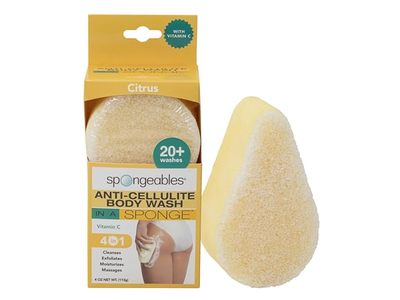 Spongeables Anti Cellulite Body Wash In A Sponge, Vitamin C & Caffeine, 4 oz/113 g
