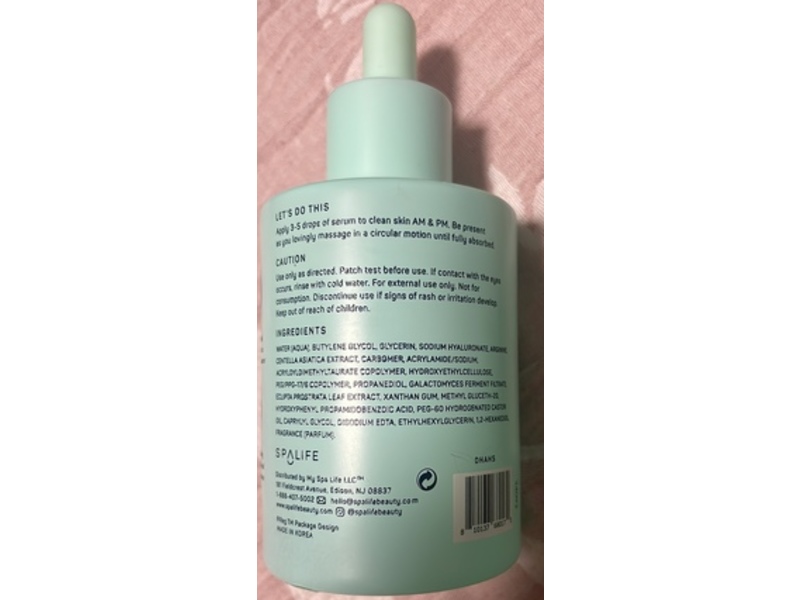 Spa Life Dew Hydrating Facial Serum, Hyaluronic Acid, 3.4 fl oz/100 mL