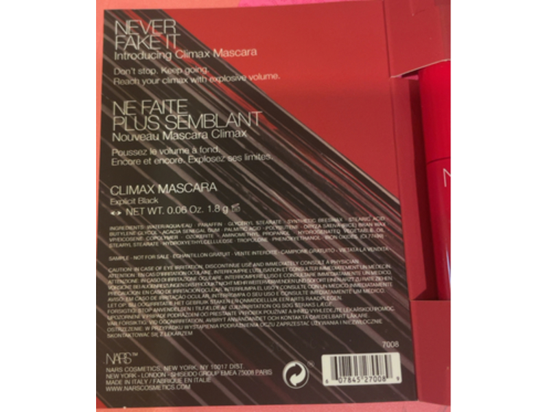 Nars Climax Mascara, Explicit Black, 0.06 oz/1.8 g