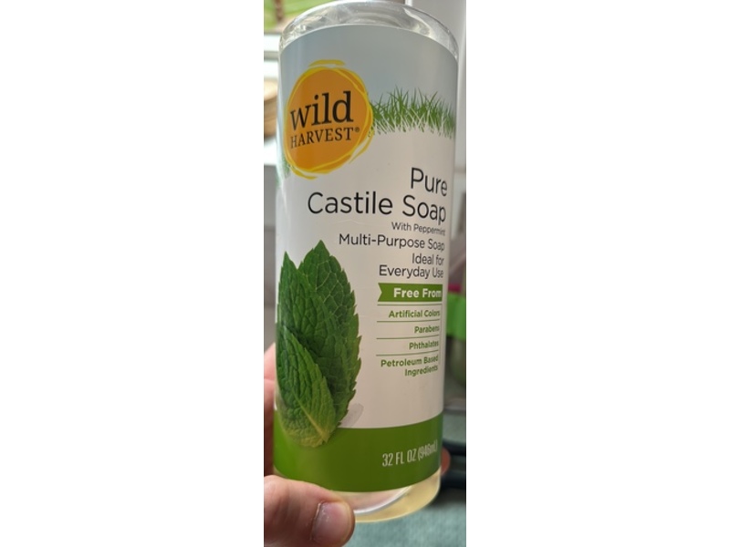 Wild Harvest Pure Castile Soap, Peppermint, 32 fl oz/946 mL
