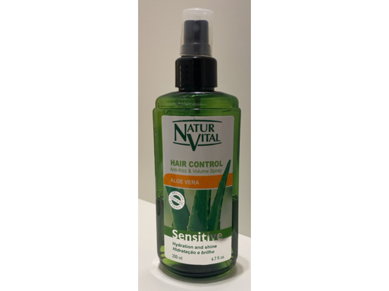 Natur Vital Hair Control Anti Frizz & Volume Spray, Aloe Vera, Sensitive, 6.7 fl oz/200 mL