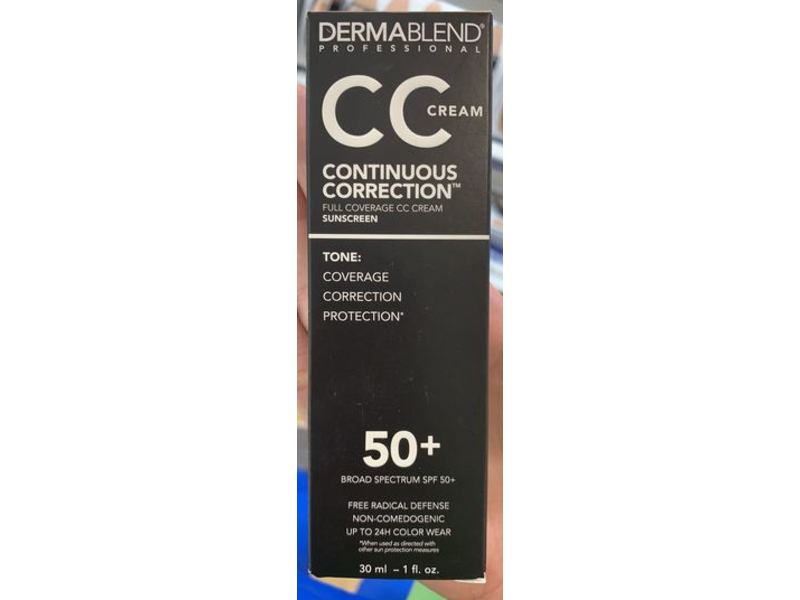 Dermablend Professional Continuous Correction Cc Cream, 25N Light Skin Tones, SPF 50+, 1 fl oz/30 mL