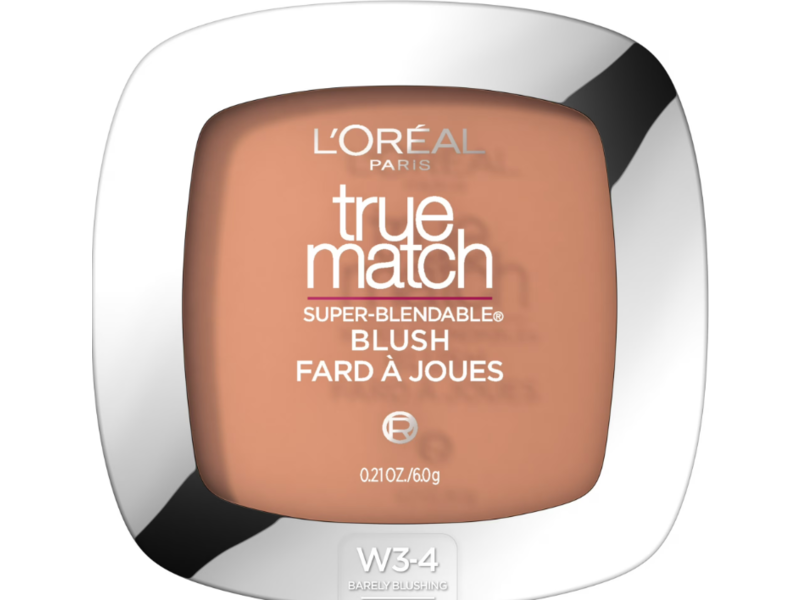 L'Oreal Paris True Match Super-Blendable Blush, Barely Blushing W3-4, 0.21 oz/6.0 g