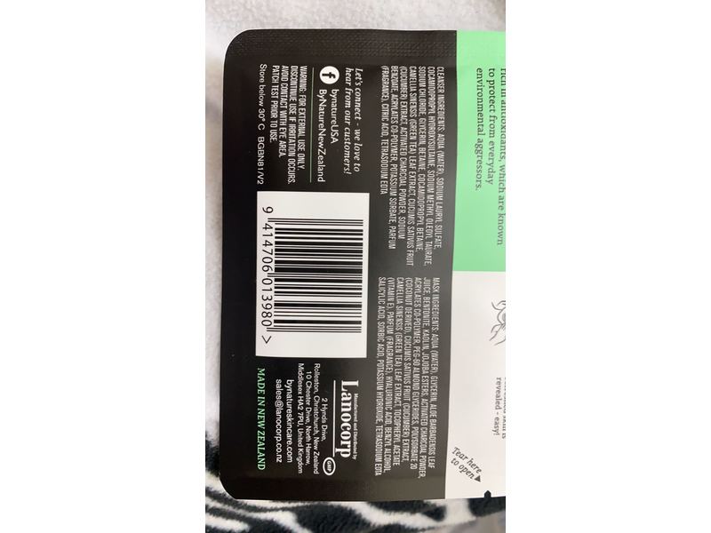 By Nature 2 in 1 Pore Purifying Face Cleanser and Mask with Green Tea and Activated Charcoal