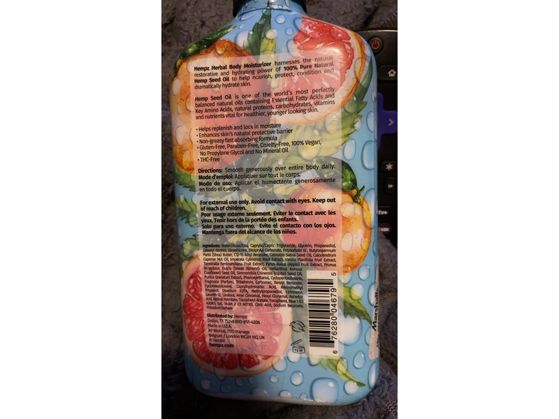 Hempz Triple Moisture Body Cream, Summer, 17 fl oz/500 mL