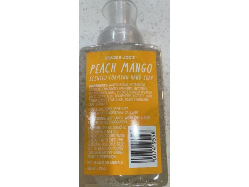 Trader Joe's Foaming Hand Soap, Peach Mango, 8 fl oz/236 mL