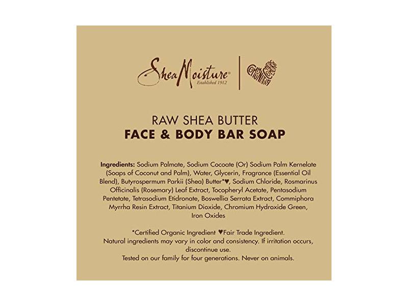Shea Moisture Raw Shea Butter Soap, Frankincense & Myrrh Extracts, 8 oz 230 g, Pack Of 3