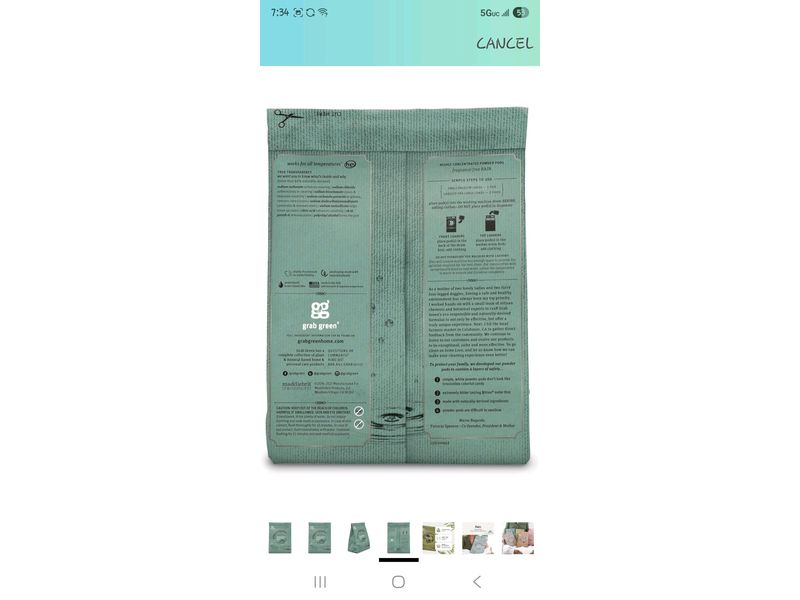 Grab Green Stone Works Laundry Detergent Pods, Fragrance Free Rain, 750 g, 50 Coun