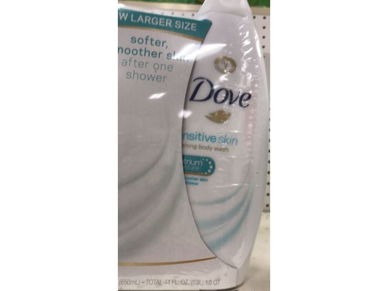 Dove Nourishing Body Wash, Sensitive Skin, 22 fl oz/650 mL, Pack Of 2