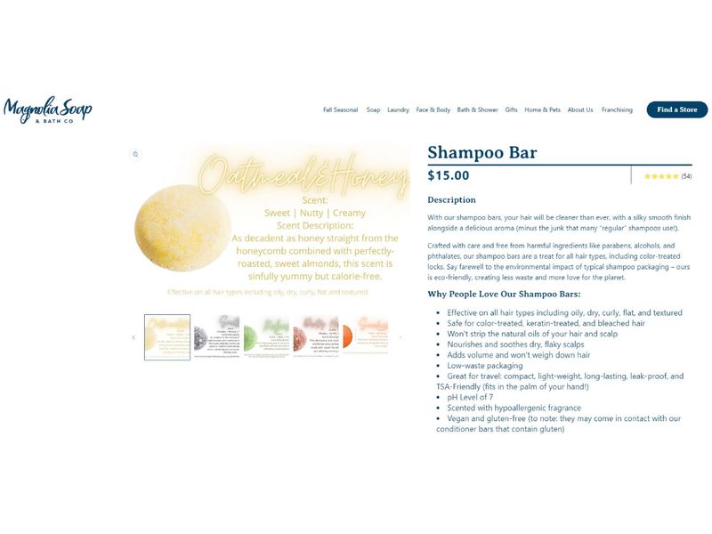 Magnolia Soap Shampoo Bar, Dainty