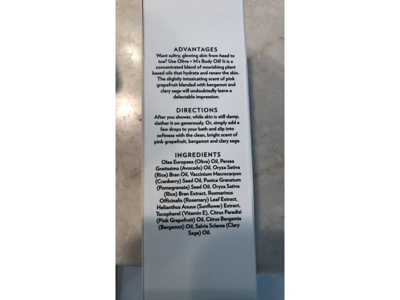 Olive + M Hydrate + Glow Body Oil, 2 fl oz/59 mL