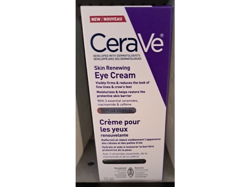 CeraVe Skin Renewing Eye Cream, Peptide Complex, 15 mL