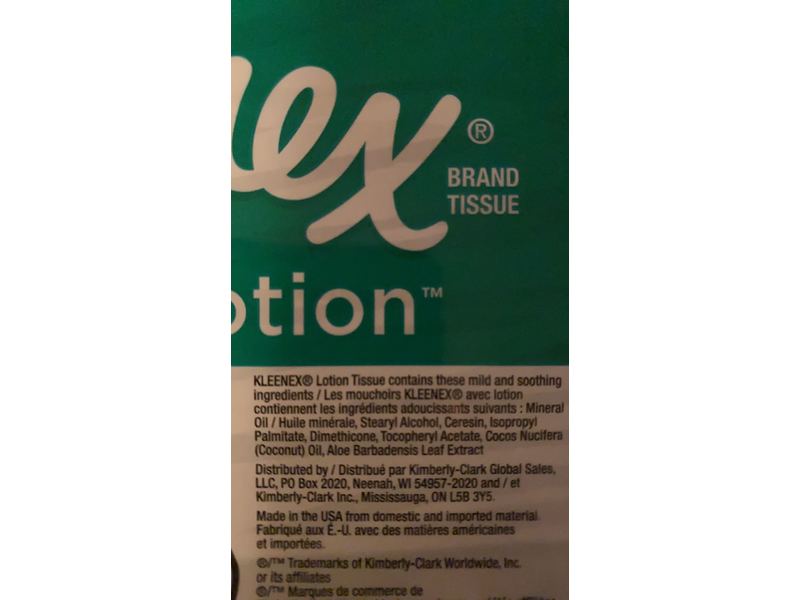 Kleenex Soothing Lotion Facial Tissues, Aloe & Vitamin E, 110 Count, 4 Boxes