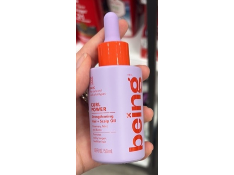 Being Curl Power Strengthening Hair + Scalp Oil, Rosemary, Mint & Biotin, 1.69 fl oz/50 mL