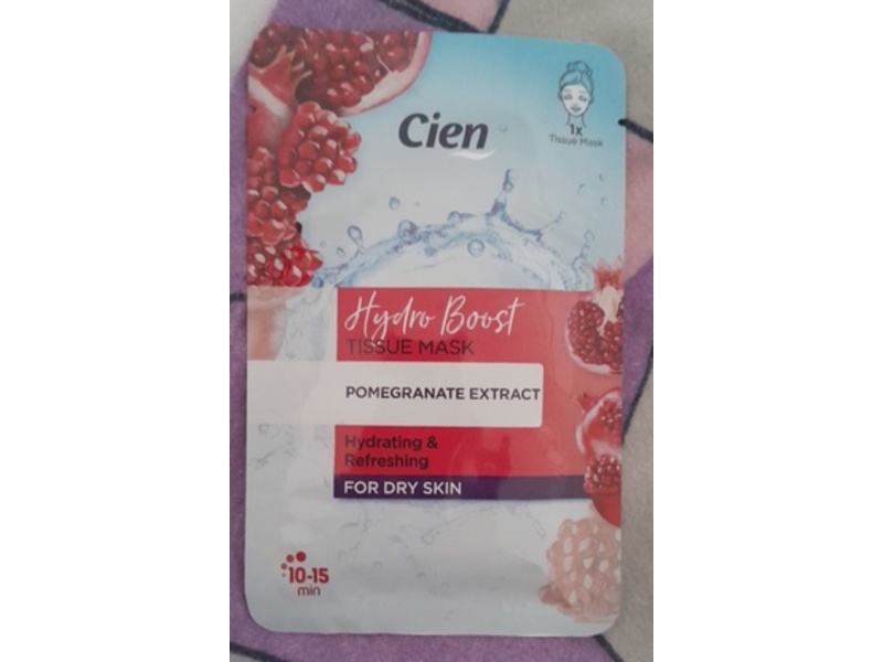 Cien Hydro Boost Tissue Mask, Pomegranate Extract, 1 Count