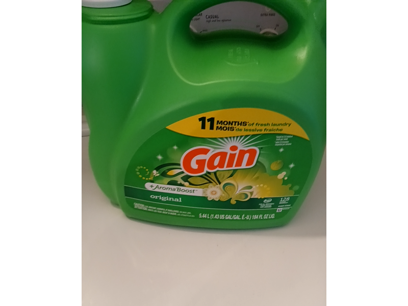 Gain + Aroma Boost Liquid Laundry Detergent, Original Scent, 128 Loads, 184 fl oz/5.44