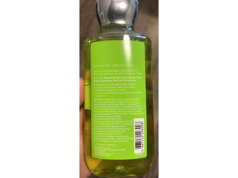 Bath & Body Works Iced Pear Margarita Shower Gel, Shea & Vitamin E, 10 fl oz/295 mL