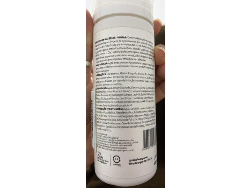 Simple Organic, Espuma Facial Control Skin, 5.07 fl oz/150 mL