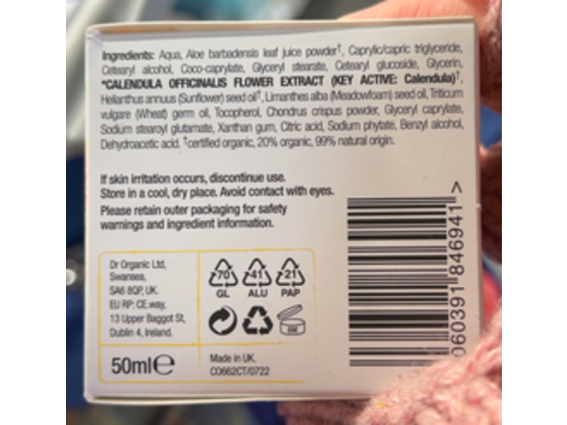 Dr. Organic Calendula Cream, 50 mL