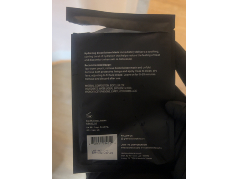 Revision Skincare Hydrating Biocellulose Mask, 0.84 fl oz/25 mL