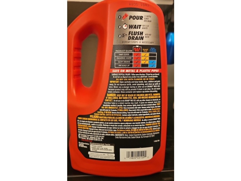 Drano Max Gel Drain Clog Remover, 80 fl oz