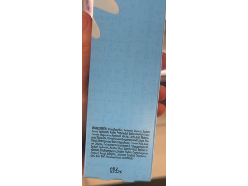 Bumble & Bumble Sunday Purifying Clay Wash, Kaolin + Bentonite Clay + Lactic Acid, 5 fl oz/150 mL