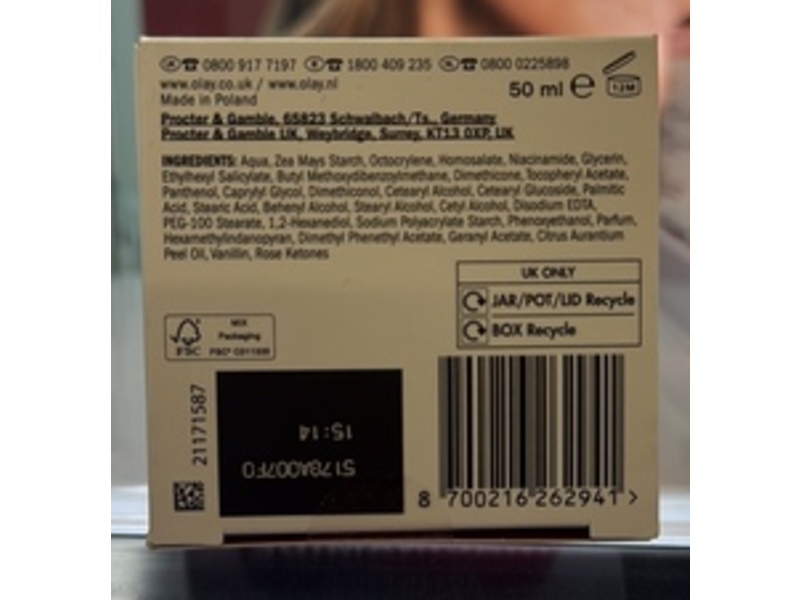 Olay Niacinamide Age Defying Day Cream, SPF 30, 50 mL