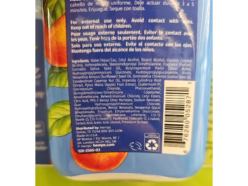 Hempz Triple Moisture Herbal Conditioner, Fresh Citrus, 17 fl oz/500 mL