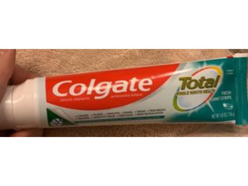 Colgate Total Whole Mouth Health Toothpaste, Fresh Mint Stripe, 4.8 oz/138 g