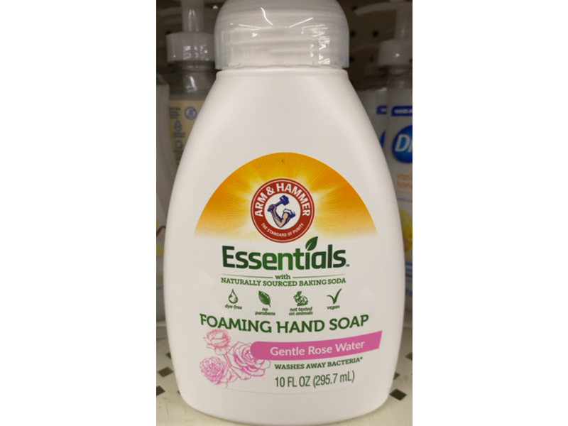 Arm & Hammer Essentials Foaming Hand Soap, Gentle Rose, 10 fl oz/295.7 mL, Pack Of 2