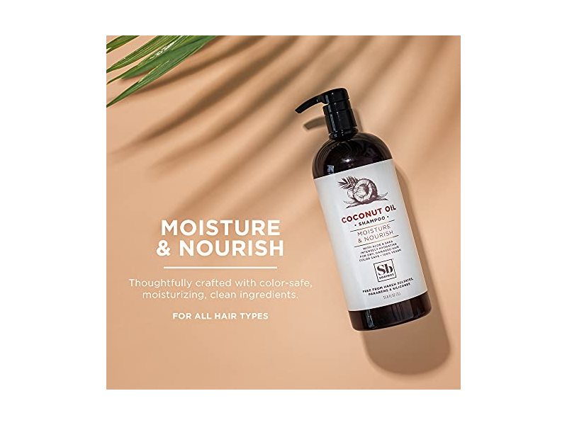 Soapbox Coconut Oil Shampoo, Sulfate Free, Paraben Free, Silicone Free, Color Safe, and Vegan Hair Shampoo (33.8 Ounces)