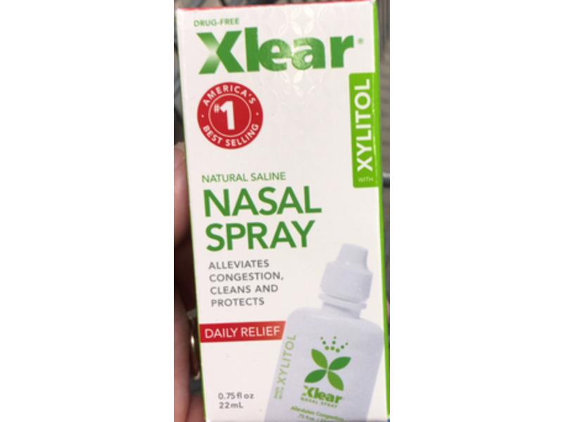 Xlear Natural Saline Nasal Spray, Xylitol, 0.75 fl oz/22 mL