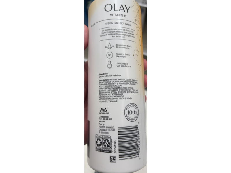 Olay Hydrating Body Wash, Vitamin C, 20 fl oz/591 mL