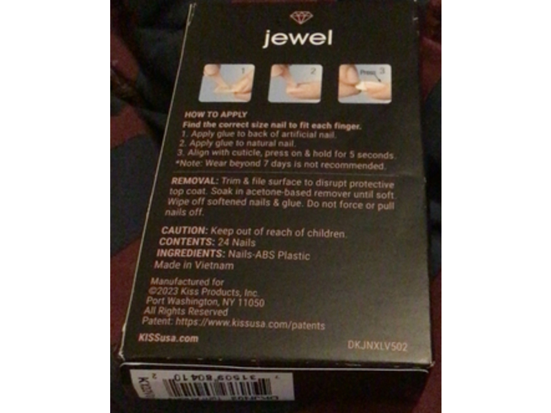 KISS Jewel Ultra Smooth High Fashion Glamour Nails, DKJN03, 24 Count