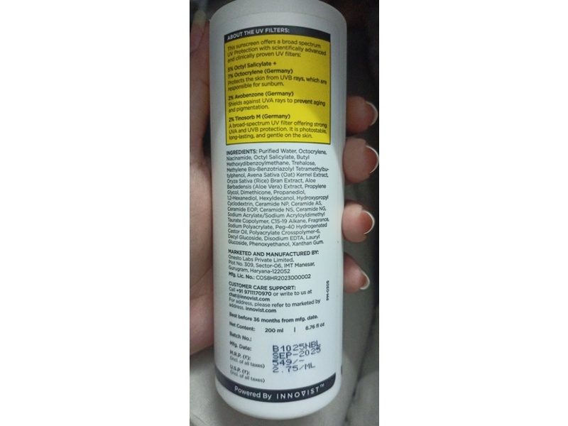 Innovist Sun Scoop Sunscreen Body Lotion, SPF 50 + PA ++++, 6.76 fl oz/200 mL