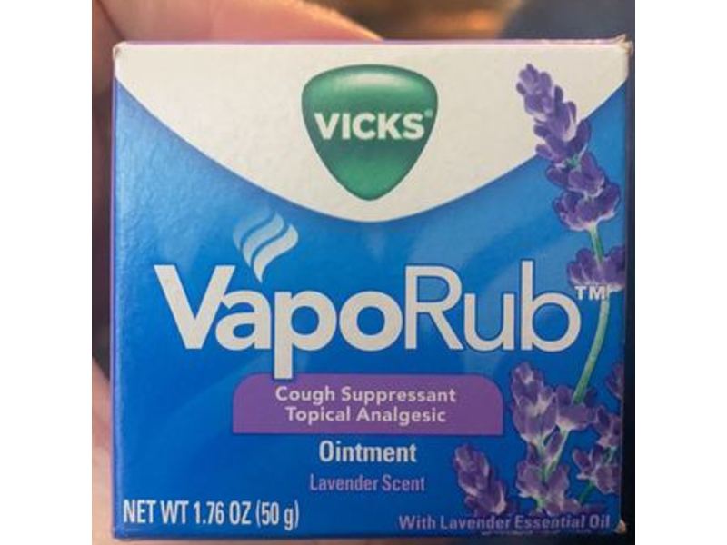 Vicks Vapo Rub Ointment, Lavender Scent, 1.76 oz/50 g, Pack Of 4