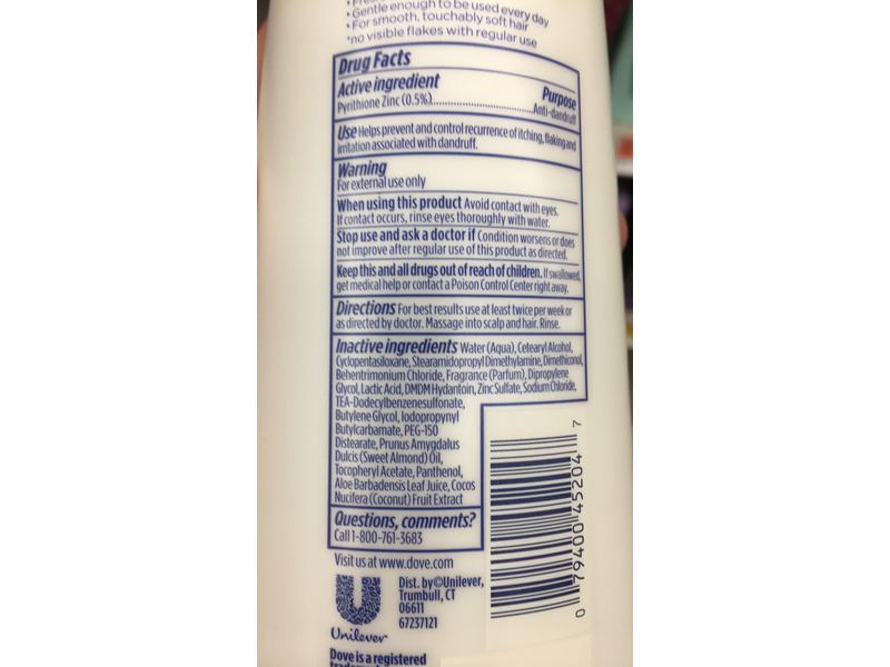 Dove Dermacare Scalp Anti-Dandruff Soothing Moisture Conditioner, 12 fl oz,