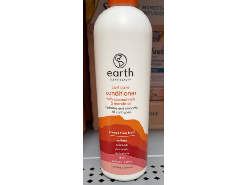 Earth Clean Beauty Curl Care Conditioner, Coconut Oil & Marula Oil, 12.0 fl oz/355 mL