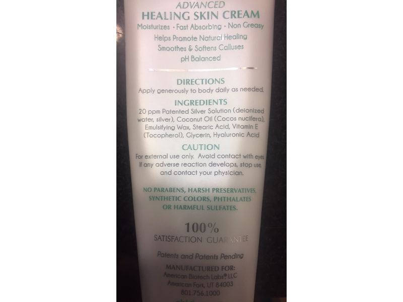 Silver Biotics Advanced Healing Skin Cream, Unscented, 3.4oz/96 g