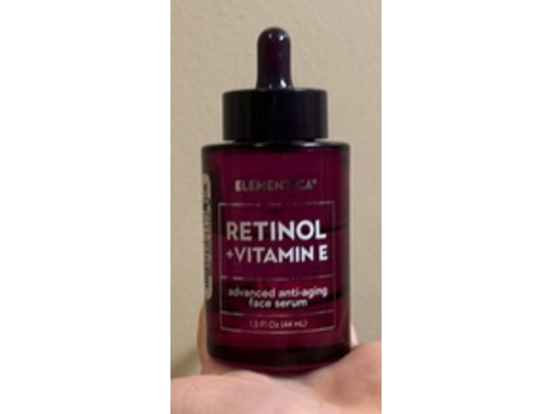Elementica Advanced Anti-Aging Face Serum, Retinol + Vitamin E, 1.5 fl oz/44 mL