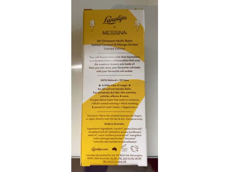 Lonalips 101 Ointment Multi-Balm , Salted Coconut & Mango Sorbet, 0.35 oz/10 g