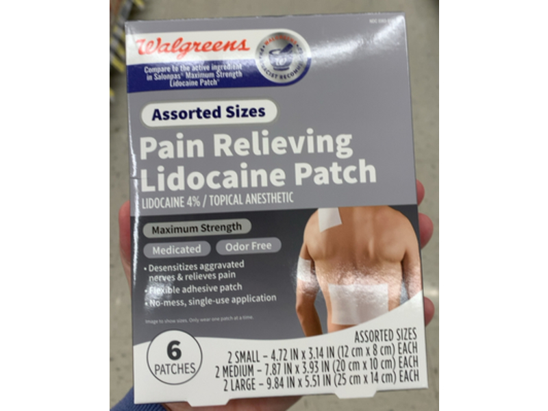 Walgreens Pain Relieving Lidocaine Patch, 6 Count