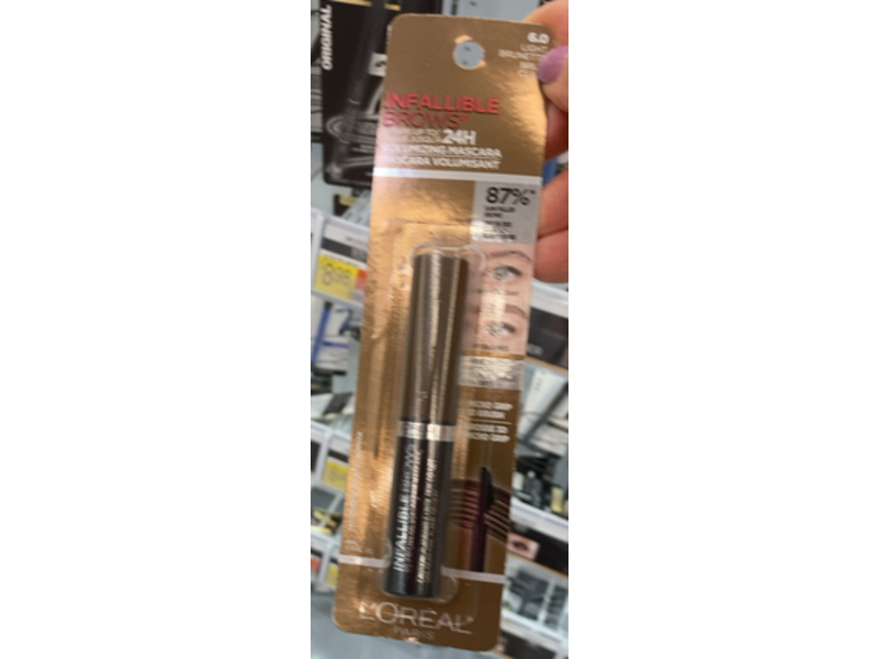 L'Oreal Paris Infallible Brows 24H Volumizing Eyebrow Mascara, 6 Light Brunette, 0.13 fl oz