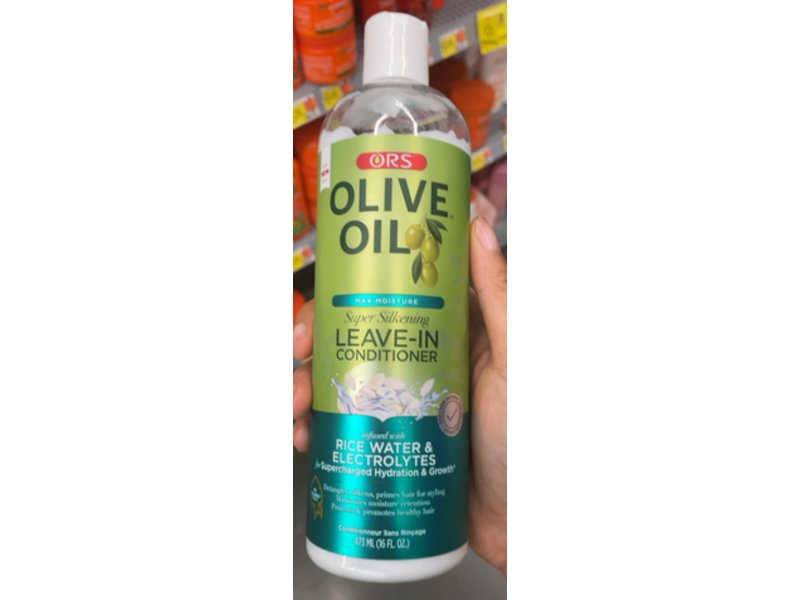 Ors Olive Oil Super Silkening Leave-In Conditioner, Rice Water & Electrolytes, 16 fl oz/473 mL