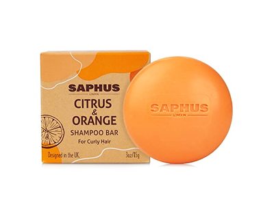SAPHUS Citrus & Orange Shampoo Bar for Curly Hair, 3 fl oz/85 g