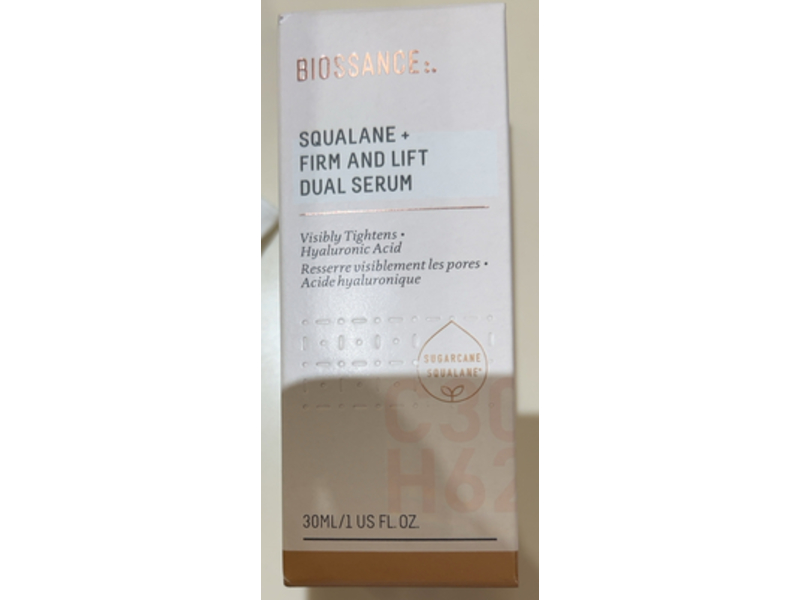 Biossance Firm & Lift Dual Serum, Sugarcane Squalene+, 1 fl oz/30 mL