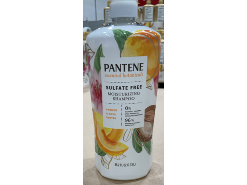 Pantene Essential Botanicals Moisturizing Shampoo, Apricot & Shea Butter, 38.2 fl oz/1.13 L