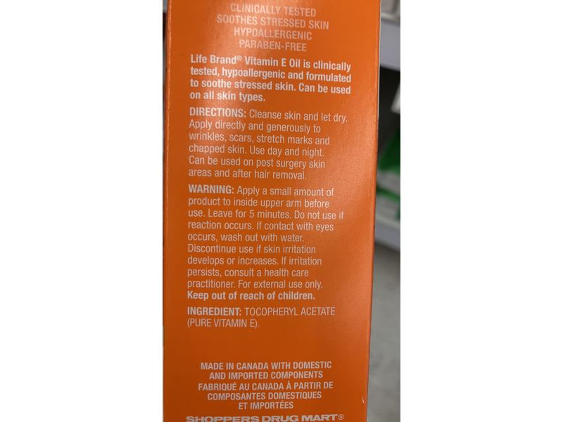 Life Brand Vitamin e 100% Pure Oil, 28 mL