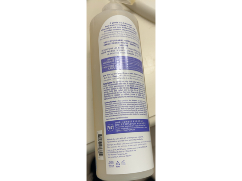 Honest Shampoo + Body wash, Lavender, 17.0 fl oz/500 mL