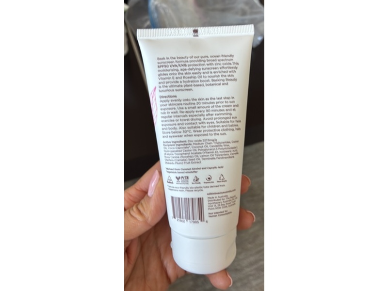 Edible Beauty Australia & Basking Beauty Natural Sunscreen, SPF 50, 3.5 fl oz/100 g
